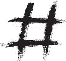 mano disegnato spazzola ictus hashtag simbolo icona cartello. vettore