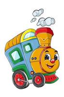 un'illustrazione di vettore del personaggio dei cartoni animati del treno carino