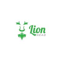 verde Leone testa logo design vettore