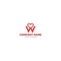 w amore logo design vettore