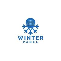 inverno padel logo design vettore