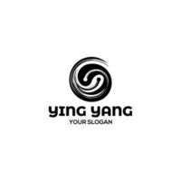 ying yang spazzola logo design vettore