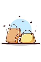 borsa shopping online con illustrazione di buoni vettore