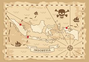 Vettore antico della mappa dell'Indonesia