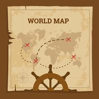Mappa del mondo antico vettoriale