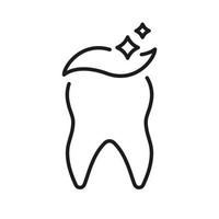 dentale igiene linea icona. dente pulizia con dentifricio lineare pittogramma. salutare e pulito denti. odontoiatria schema simbolo. dentale trattamento cartello. modificabile ictus. isolato vettore illustrazione.
