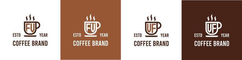 lettera fv e vf caffè logo, adatto per qualunque attività commerciale relazionato per caffè, Tè, o altro con fv o vf iniziali. vettore