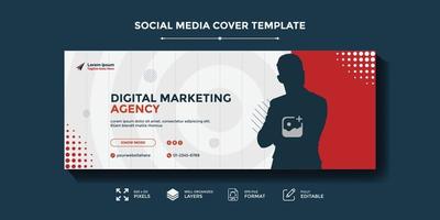 digitale marketing agenzia e aziendale attività commerciale promozione sociale media copertina modello vettore