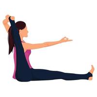 donna fare yoga esercizi isolato su bianca sfondo. vettore