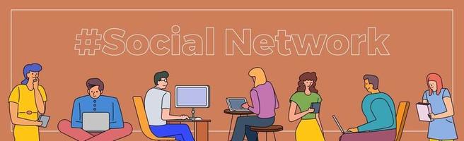 persone dei social network vettore