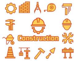 set di icone di costruzione, disegno vettoriale. vettore