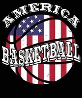pallacanestro Stati Uniti d'America bandiera maglietta design vettore