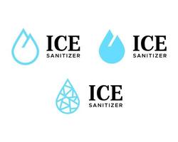 iceberg icona e liquido mano disinfettante medico logo design. vettore