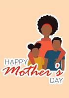 un' manifesto per un' La madre di giorno con il parole contento La madre di giorno su esso. africano madre con bambini vettore