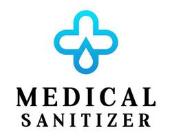 attraversare medico ospedale mano disinfettante logo design.