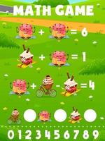 cartone animato dolce e pancake personaggi matematica gioco