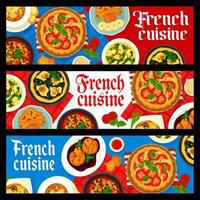 francese cucina ristorante cibo vettore banner