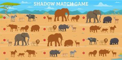 ombra incontro gioco con africano savana animali vettore
