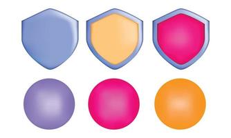 distintivo emblema protezione guardia e arrotondato perla palla icona vettore