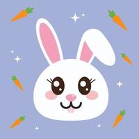 coniglietto Pasqua giorno con carota e scintillare stella, adorabile coniglietto vettore