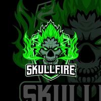 skullfire masscot logo illustrazione premio vettore