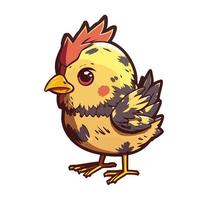 carino gallina cartone animato stile vettore