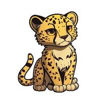 carino ghepardo cartone animato stile vettore