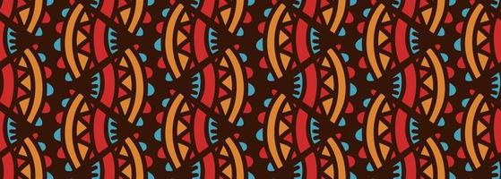africano senza soluzione di continuità modello etnico, mano disegnato geometrico tribale grafico. vettore