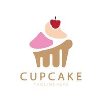 Cupcake logo design vettore illustrazione modello. Cupcake forno icona.torta negozio, pasticcere negozio ,vettore