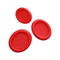 3d rosso sangue cellule icona vettore. isolato su bianca sfondo. 3d sangue donazione, medico e assistenza sanitaria concetto. cartone animato minimo stile. 3d eritrociti icona vettore rendere illustrazione.