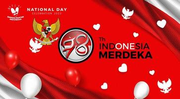 78 anni, anniversario indipendenza giorno di il repubblica Indonesia. illustrazione bandiera modello design vettore
