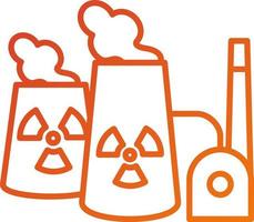 nucleare energia pianta icona stile vettore