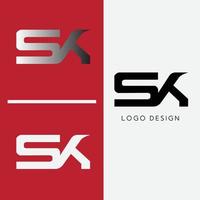 sk iniziale lettera logo vettore