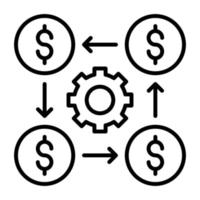 denaro contante distribuzione vettore icona