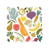 vettore illustrazione di frutta e verdure. salutare cibo. isolato design