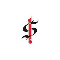 lettera S esclamazione marchio design logo vettore
