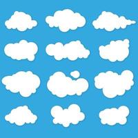 impostato di nube nuvole vettore Immagine illustrazioni