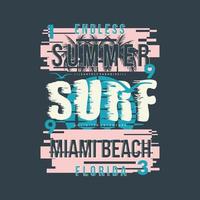 Surf miami spiaggia Florida lettering astratto grafico vettore Stampa