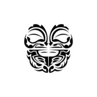 vichingo facce nel ornamentale stile. hawaiano tribale modelli. adatto per stampe. isolato su bianca sfondo. nero ornamento, vettore. vettore
