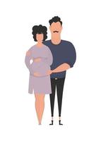 il incinta donna e sua marito siamo raffigurato nel pieno crescita. isolato. contento gravidanza concetto. vettore illustrazione nel un' piatto stile.