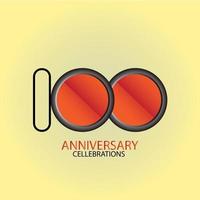 Illustrazione di vettore di progettazione di celebrazione di anniversario di 100 anni