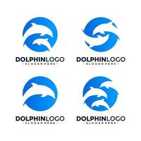 impostato di delfino logo vettore