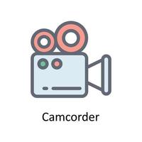 videocamera vettore riempire schema icone. semplice azione illustrazione azione