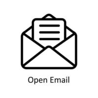 Aperto e-mail vettore schema icone. semplice azione illustrazione azione