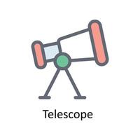 telescopio vettore riempire schema icone. semplice azione illustrazione azione