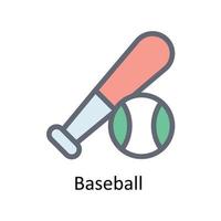 baseball vettore riempire schema icone. semplice azione illustrazione azione