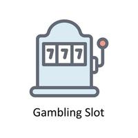 gioco d'azzardo fessura vettore riempire schema icone. semplice azione illustrazione azione