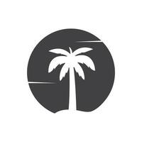 icona della palma dell'estate e del logo di viaggio illustrazione vettoriale