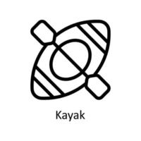 kayak vettore schema icone. semplice azione illustrazione azione