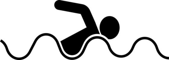 nuoto, icona. estate vettore icona nero magro piatto simbolo di turismo per ragnatela e App sviluppo isolato su bianca sfondo. vettore su bianca sfondo